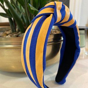 Blue & Yellow Top Knot Headband